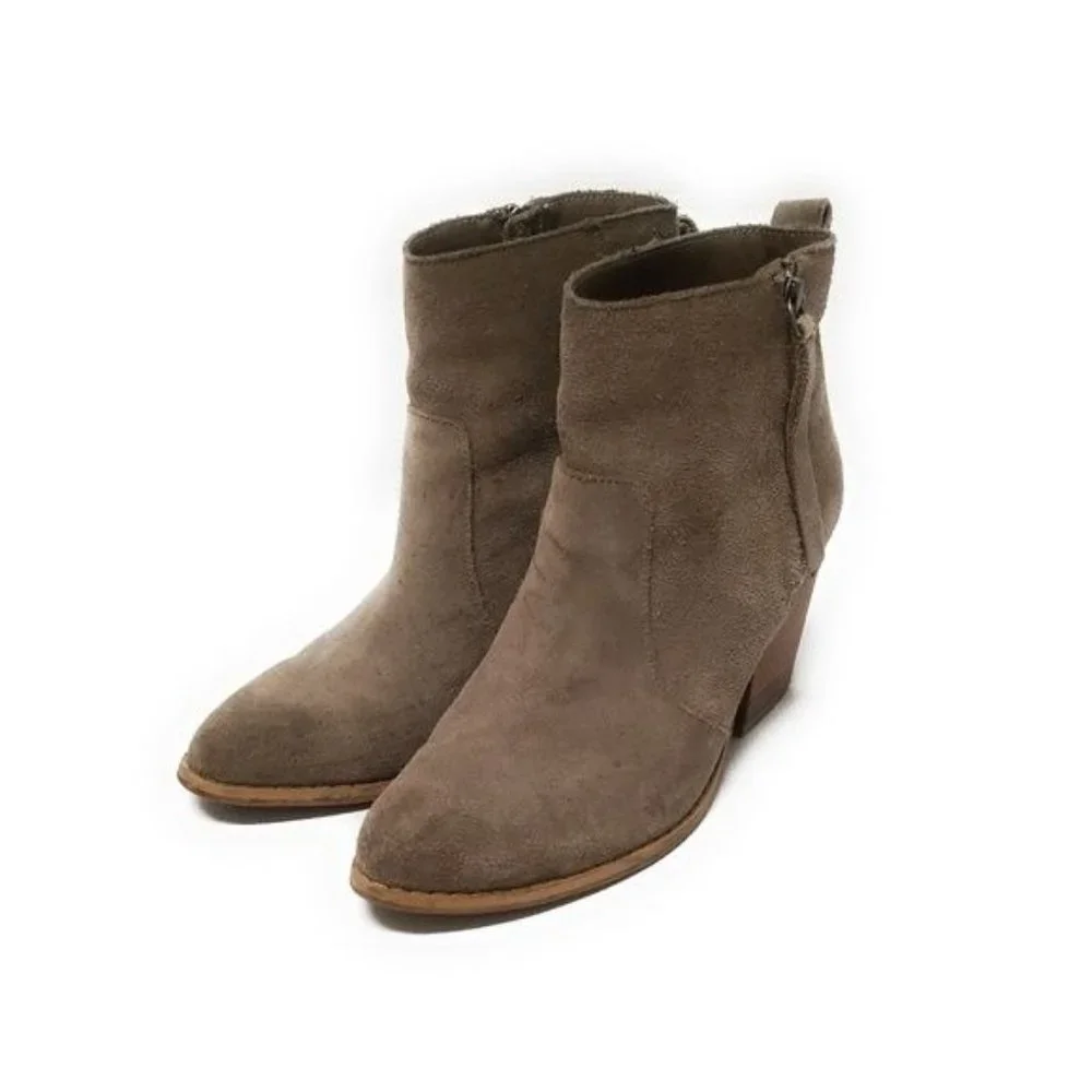 Crown‎ Vintage Lane Suede Ankle Booties in Brown Womens Size 7.5